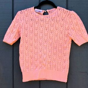 Vintage Penrose Pink Open Knit Sweater